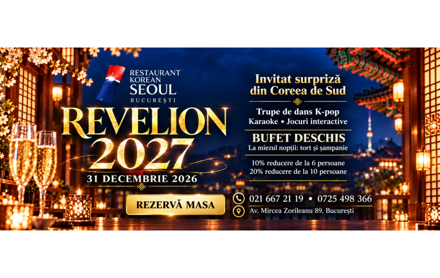 Revelion 2027 la Seoul: bufet coreean, K-pop și karaoke